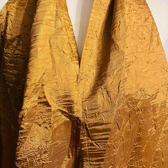 NWT Handmade Gold Textured Scarf by Sana – Elegant Shimmer Design - Picture 3 of 6